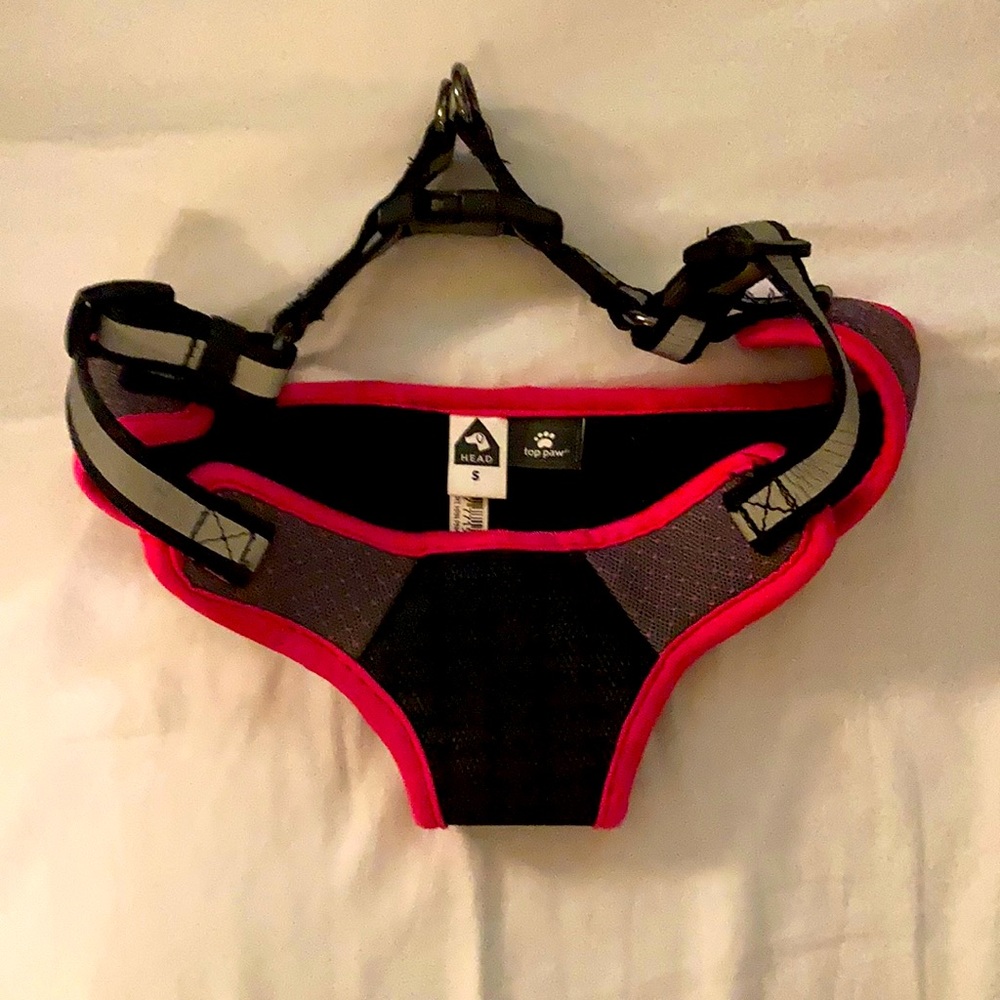 Pink pet harness.